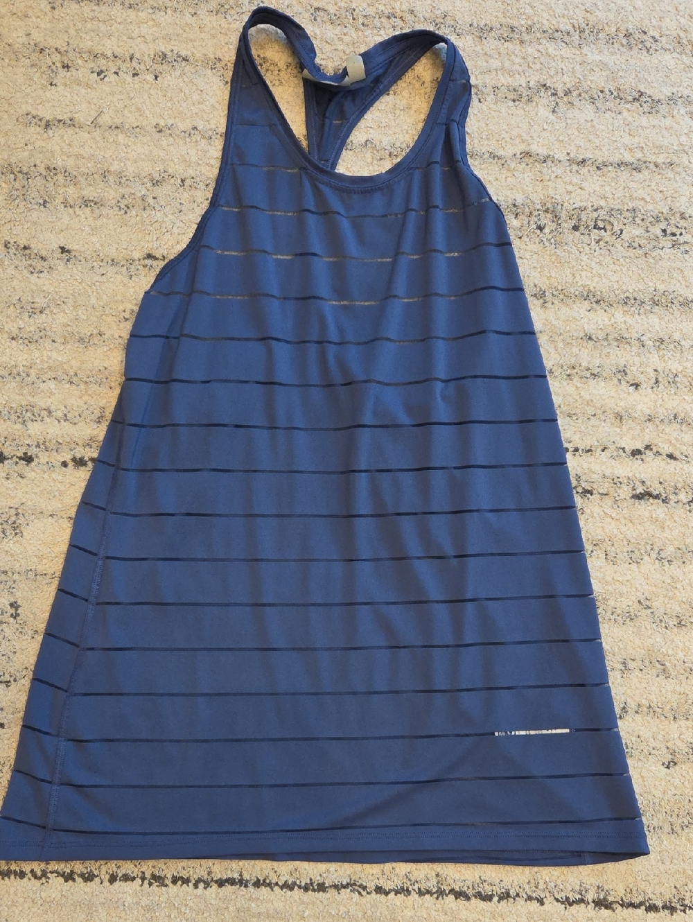 Athleta Navy Blue Striped Racerback Tank